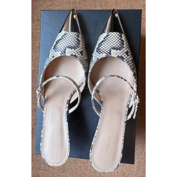 NWT Auth. Max Mara SportMax Python Leather Kitten Heel Mules Size 38.5 W/Box - Picture 6 of 11